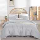 weigelia Full Size Comforter Set 7 Pieces Light Grey Full Comforter Set Soft Boho Bedding Set with Flat Sheet, Fitted Sheet, 2 Pillow Shams, 2 Pillowcases for All Season
