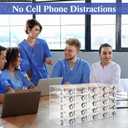 Reallnaive 25 Slots Cell Phone Locker Box with Combination Lock, Clear Acrylic Cell Phone Storage Cabinet Bin, Wall Mounted, for Classroom School Students Office Factory Employees