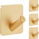 Paoli Heavy Duty Self Adhesive Hooks - Sturdy self Adhesive Hooks for Home, School and Office Easy to fit and Remove(4PC) (Square-Slash Hook, Gold)