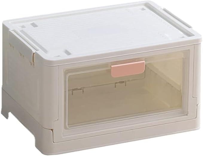 HomeCloud Storage Box Foldable/Foldable Storage Box/Storage Organizer Plastic Organizer For Stohrage,Bedroom,Home, Office, Hospital, Parlour And School (White/Pink, Small)