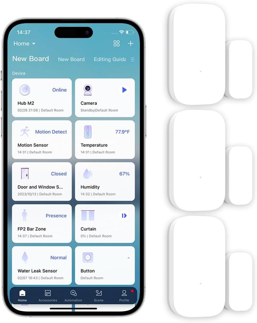 Aqara Zigbee Door and Window Sensor 3 Pack, Wireless Mini Contact Sensor, Home Automation, Requires Aqara Hub, Zigbee Connection, Kid Safety, Compatible with Apple HomeKit, Alexa, Works with IFTTT