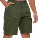 3 x Men's Cargo Shorts Drawstring Classic Chino Stretch Shorts with 6 Pockets, XXL