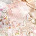 Doraking 100pcs Vintage Floral Scrapbook Paper Journaling Stickers Assorted Set, Material Paper Memo Junk Journal Supplies for Bullet Journaling Retro Crafts Planner Collage Card Album