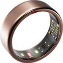 Smart Ring for Women Men- Sleep/Fitness/Stress/Heart Rate Tracker- Menstrual Records - 7 Days Battery Life - Wireless Charging - No APP Subscription - iOS & Android Compatible (Rosegold, 8) (Rose Gold)