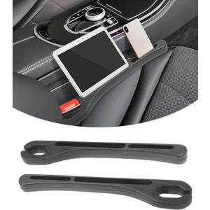 Bylikeho 2 Pack Car Seat Gap Filler,Car Gap Filler,Car Accessories Car Seat Gap Filler Organizer,Prevent Things from Falling Between Seat and Center Console,Universal Gap Filler for Car(Black)