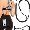 VVAAGG Cell Phone Lanyard for iPhone: Crossbody Phone Strap and Wrist Strap Most iPhone and Android Smartphones (Black)