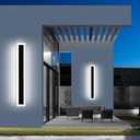 Mikeru 2Pack 39.3inch Modern Outdoor Exterior Wall Light, 3000k/4500k/6000k 3 Colors Switchable Large Outdoor Fixture Wall Mount, Ip65 Waterproof Modern Long Porch Light, Hardwired (Width: 5.5inch)