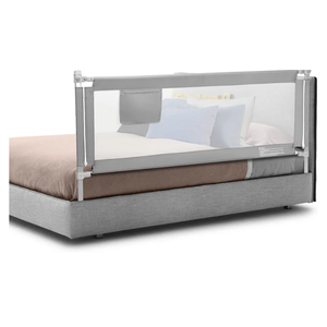 Q-MIULIKE Baby Bed Rail for Toddlers Portable Foldable 27 Height Adjustable Travel Toddler Bed Rails Easy to Install Suitable for Full King Queen Twin Bed Sizes (Grey 47 Inch, 1 Piece)