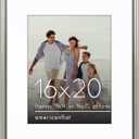 Americanflat Vintage Frames - 16x20 Picture Frame with Beaded Accents and Polished Plexiglass - Use as 11x14 Frame or Display 16x20 Photos Without Mat - Heirloom Collection - Wall Display - Silver