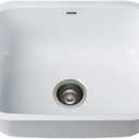 Kraus KEU-12 WHITE Pintura 16 Gauge Undermount Single Bowl Enameled Stainless Steel Kitchen Sink, 23-inch, White Rounded