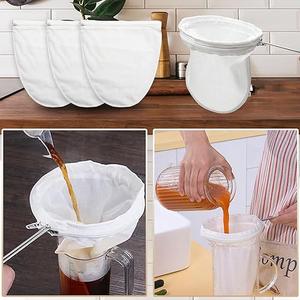 Uonlytech 3Pcs Reusable Filter Strainer Bags Durable Kitchen Mesh Bags for Coffee Tea Brewing Easy to Clean Detachable Design Multi Purpose Use for Straining Infusing