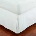Mk Collection Solid Pleated Bed Skirt (White, Full)