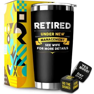 Retirement Gifts for Men 2026 with Premium Design Gift Box, Keeps Drinks Hot or Cold - Great for Retirement Party Decorations