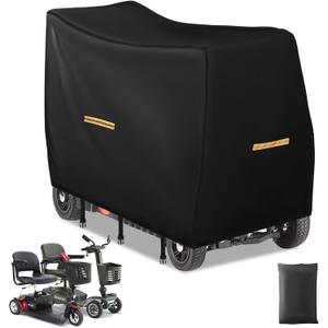 Mobility Scooter Storage Cover,Upgraded 420D Oxford Fabric Electric Scooter Cover Waterproof Outdoor Accessories for 3&4 Wheel Mobility Scooters,Wheelchair Cover,4 Reflective Strips,3 Buckles