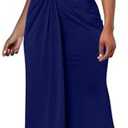 Memoriesea Women's Elegant Sleeveless One Shoulder Bodycon Evening Cocktail Maxi Dress