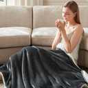 Amazon.com: ACCU-WARMTH Cozy Heated Blanket Throw Size - Fast Warming Electric Throw Blanket with 6 Heat Settings & 4 Hours Auto-Off, Ideal Gift for Her, 50"x60", Slate Grey : Home & Kitchen