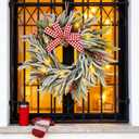 Christmas Wreath for Front Door 22" Artificial Snow Wreath with LED Light Home Wall Decor Christmans Decor Outdoor Decor