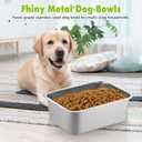Fhiny 2 PCS Stainless Steel Dog Bowl, 4 Gallon Capacity, Durable Metal Water Dish for Large & Giant Dogs, Indoor & Outdoor Use, Dishwasher Safe