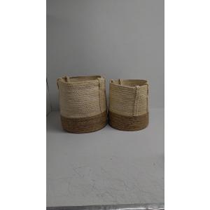 Jute Baskets, Pack of 2 (Size 15"x15", 13"x13")