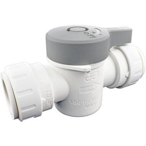 John Guest Speedfit 3/4 Inch CTS Shut-Off Valve, Push to Connect Plastic Plumbing Fitting, White, PSEISV28P