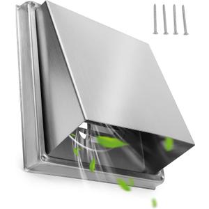Stanbroil 4 Inch Wall Vent Exhaust Cover, Stainless Steel External Extractor Dryer Cushioned Non-Return Flap, Outside Airflow Vent Replacement Hood
