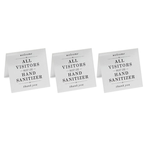 Stockroom Plus Metal Tent Signs, All Visitors Must Wash Hands (4 x 4 In, 3 Pack)