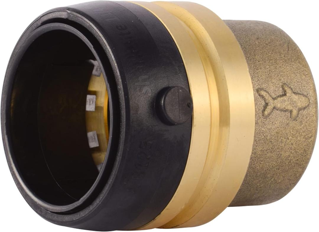 SharkBite 1-1/4 Inch Push Cap, Push to Connect Brass Plumbing Fitting, PEX Pipe, Copper, CPVC, PE-RT, HDPE, UXL0435