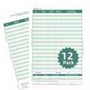 12-Pack Receipt Envelopes with Mileage Log Book, Receipts Organizer with Expense Ledger, Business Expense Tracker and Bill Store, Business Cost Record (Green)