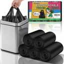 2.6 Gallon Small-Trash-Bag With Handles - Black Bathroom Mini Garbage Bags 100 Count Biodegradable 10 Liter Unscented Little Wastebasket Liners For Car Office Kitchen