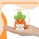 ZWJZMC Mini Funny Positive Carrot Cute Knitted Potato Creative Wool Crochet Inspirational Cheer Up Christmas Birthday Small Gift for Women Girlfriend Coworker Friend Sister Her Room Office Decor