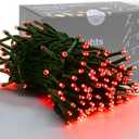 HOME LIGHTING 66ft Valentines Decorative Mini Lights, 200 LED Green Wire Christmas Fairy String Lights Plug in, 8 Lighting Modes, Waterproof for Indoor Outdoor Tree Wedding Party Decoration (Red)