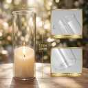24 Pcs 8 Inch Tall Glass Vases Bulk Clear Cylinder Flower Vases Transparent Candle Holder Bulk Wedding Table Centerpieces Decoration for Banquet Dinners Party Event