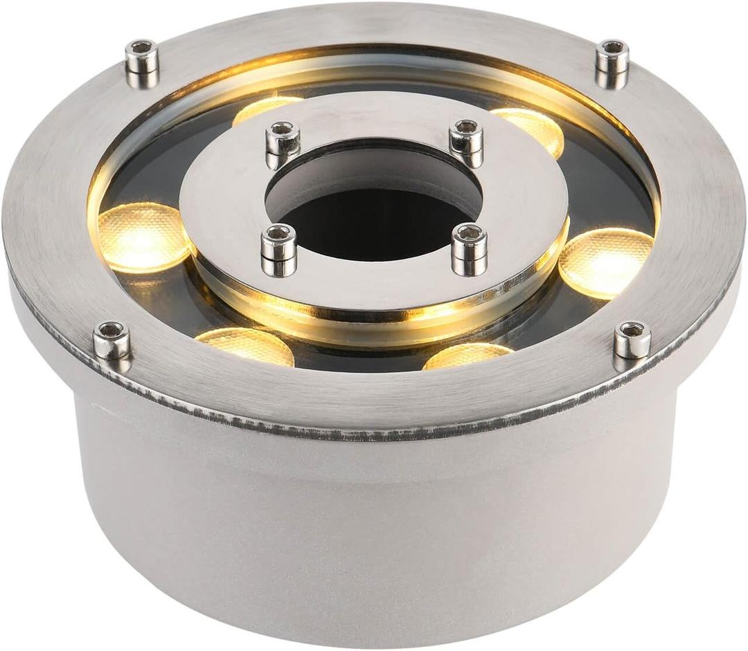 Fountain Light LED Underwater Pond Lights Warm White DC12V IP68 Waterproof Submersible Light for Garden Fountain Pond