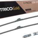TRICO Gold 28" + 28" Premium Automotive Replacement Windshield Wiper Blades (Set of 2), Passenger and Driver Side All-Weather Beam Wiper Blades for Select Vehicle Models