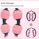 4 Wheels Foam Roller Muscle Massager for Leg Neck Hand Arm,Trigger Point Muscle Relax Massager Indoor Sports Yoga Bodybuilding Equipment (Black)