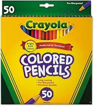 Crayola Colored Pencils - 50 per Pack - 12 Packs per case., 12 CRAYONS