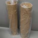 SIUQ 400 Pack 8 oz Kraft Paper Cups, Unbleached Disposable Paper Coffee Cups, Thickened Hot/Cold Beverage Drinking Cup for Party, Home, Cafes, Bistros, Businesses (Brown)