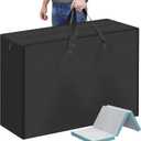 Foldable Mattress Storage Bag, 55"x13"x26" Portable Waterproof Carry Case for Trifold Memory Foam Full Folding Mattress, 600D Oxford Heavy Duty Camping Cots Bag, Black