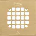 Oatey 42361 Universal 4-1/4 in. Snap-Tite Square Shower Strainer in Brushed Gold