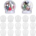 NOLITOY 15Pcs DIY Snow Globe Kit: 2.7" Clear Plastic Water Globes with Leak-Proof Screw Cap - Empty Snowball Spheres for Crafts, Photos, Miniatures Home Decor Keepsakes