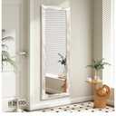 AAZZKANG Wall Mirror Full Length with Wood Frame 47"x16" Rustic Large Full Body Mirrors Decorative for Bedroom Living Room Bathroom Entryway Hanging Rectangular White