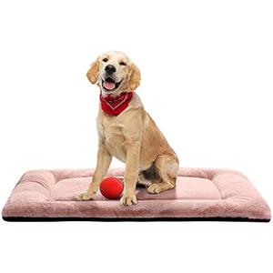 Dog Beds Crate Pad for Medium/Large Dogs Ultra Soft Dog Crate Bed Washable & Anti-Slip Kennel Pad for Dogs Cozy Sleeping Mat,Pink 36inch