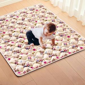 High-Density Foam Baby Play Mat, 59x59 Inches Thicken One-Piece Comfortable and Soft Playmat, Non Slip Machine Washable Floor Mat for Infants, Tapete Para Bebes,Toddlers (Lovely Bear)