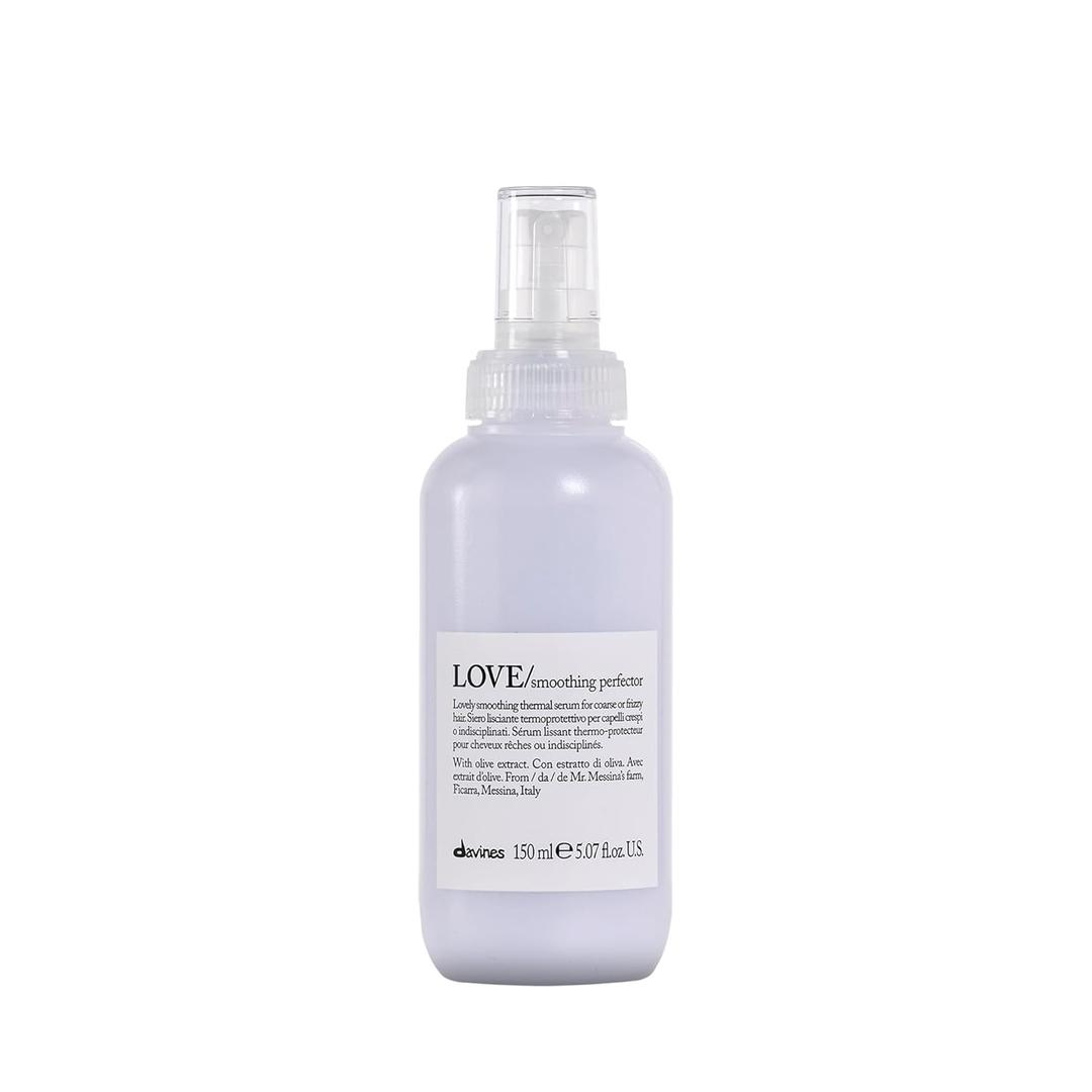 Davines LOVE/Smoothing Perfector Hair Serum, Thermal Leave-On Anti-Frizz Formula for Wavy, Unruly, Coarse Hair - Moisturizes & Protects from Heat Without Weighing Down with Apple Pulp