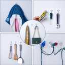 Meknow Large Adhesive Hooks Utility Hooks 12 Pack Waterproof and Rustproof Wall Hooks for Hanging Heavy Duty, Stainless Steel Robe & Towel Hanger 22Ib(Max) for Kitchen, Bathroom, Home and Office