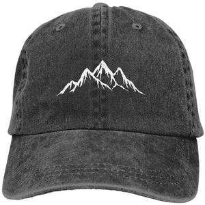 Mountain Hats for Men Black Baseball Cap Women Vintage Adjustable Dad Hat Funny Trucker Hat Summer (Gray)