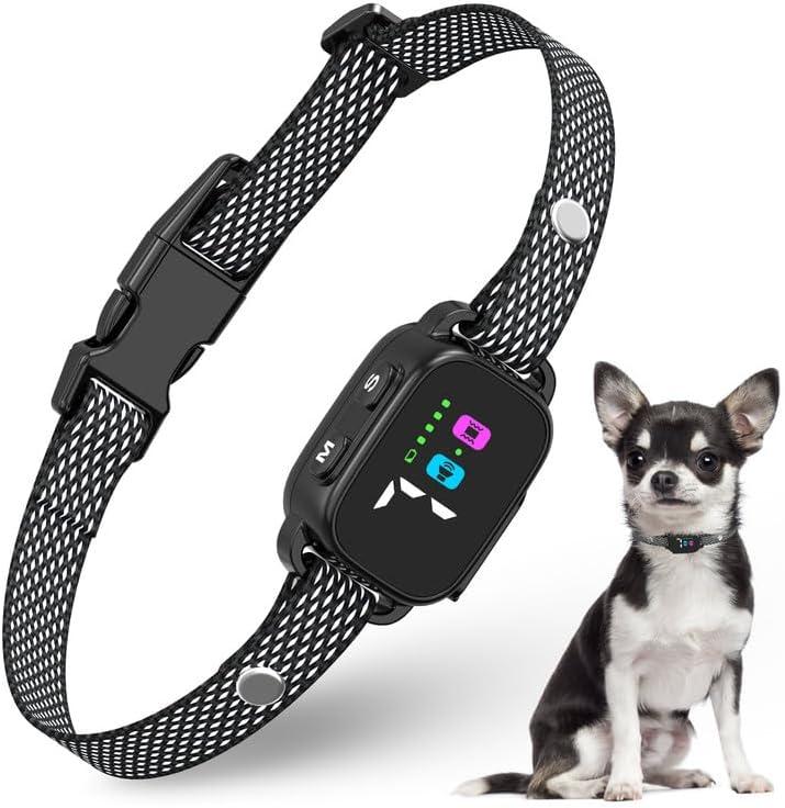 Anti-Bark Collar for Small Dogs, No Shock Anti Barking Collars with 7 Sensitivities, 3 Adjustable Modes Beep & Vibration, IP67 Waterproof - Effective & Humane, Premium Black