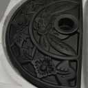 Outdoor Semicircle Umbrella Base Stand Holder for Half Patio Umbrella Installation Sturdy Solid Resin Half Round Parasol Base Lawn Beach Wall Side Bar Table Rust-Resistant Black (Black Semi-Circle)