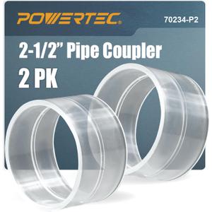POWERTEC 70234-P2 2-1/2" Pipe Coupling, Clear
