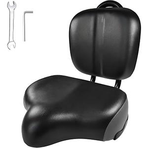 Bike Seat with Backrest, Oversized Comfortable Ergonomic Design Bicycle Saddle for Men and Women Adjustable Height Bike Saddle